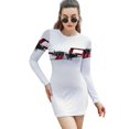 thumbnail image 1 of Robe Col Carré Bronco Cal Feu Robe d'Été Douce Femme Élégante Imprimé Col Halter Bronco Grumman Cal Feu Citerne S 2, 1 of 5