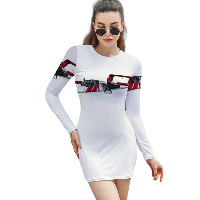 Robe Col Carré Bronco Cal Feu Robe d'Été Douce Femme Élégante Imprimé Col Halter Bronco Grumman Cal Feu Citerne S 2