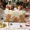 thumbnail image 6 of Merry Christmas Gingerbread Man Lumbar Decorative Rectangle Pillow Cover 12 x 20, Pink Xmas Peppermint Candy Porch Patio Outdoor Pillowcase, Winter Holiday Sofa Couch Cushion Case Home Decor, 6 of 6