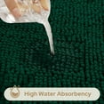 thumbnail image 5 of 3 Pieces Bathroom Rugs, Ultra Soft Non Slip Absorbent Chenille Toilet Bath Mat Set (Dark Green), 5 of 6