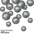 thumbnail image 2 of silver iridescent foam balls - large set of glittered vase filler decorative balls table scatter decorations silver party decor - sizes of mini glittery silvery snow balls, 2 of 4