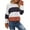 Navy, variant on Lovskoo 2024 Sweaters for Women Long Sleeve Trendy Comfortable Color Block Round Neck Sweater Top Navy