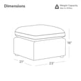 thumbnail image 6 of Spruce & Spring Upholstered Ottoman Footstool with Padded Cushion for Living Room and Bedroom, Cream White Fabric, 6 of 6