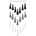 thumbnail image 1 of Tapiz de macramé tejido con borlas para colgar en la pared, arte bohemio para decoración del hogar, para Navidad, sala de estar, dormitorio, guardería, negro, gris y blanco, 29 x 15 pulgadas, 1 of 4