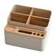thumbnail image 4 of Caja de almacenamiento de escritorio, organizador de papelería y cosméticos, con 5 compartimentos Beige, 4 of 6