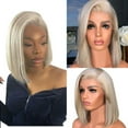thumbnail image 3 of Teissuly Women's Fashion Wig Gold Synthetic Hair short Wigs straight Wig, 3 of 6