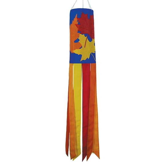 In the Breeze 5132 — Fall Leaves 40-Inch Windsock - Outdoor Hanging Decoration — Seasonal Autumn Decor