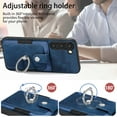 thumbnail image 3 of Compatible with Samsung Galaxy S21 FE Wallet Case with Card Holder, Premium PU Leather 360° Rotation Ring Holder Kickstand Shockproof Phone Case Cover for Samsung Galaxy S21 FE, Blue, 3 of 9