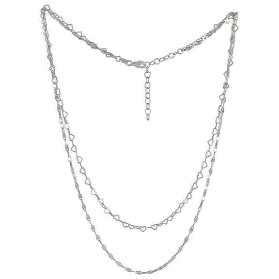 Brilliance Fine Jw Ss Bfj 2strand Hrt Mrr Neck 16``+2``