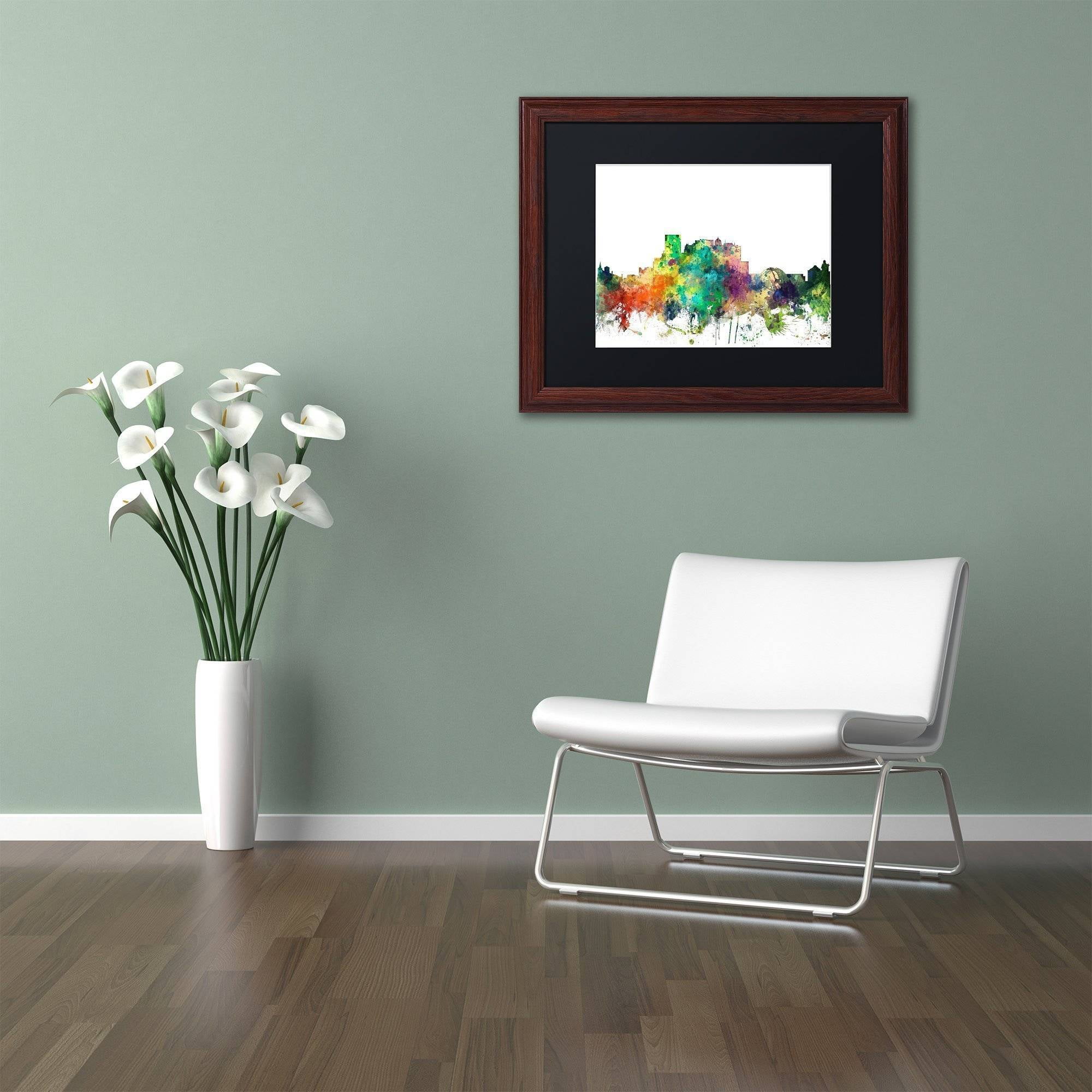 Trademark Fine Art "El Paso Texas Skyline SP" Canvas Art by Marlene Watson, Black Matte, Wood Frame