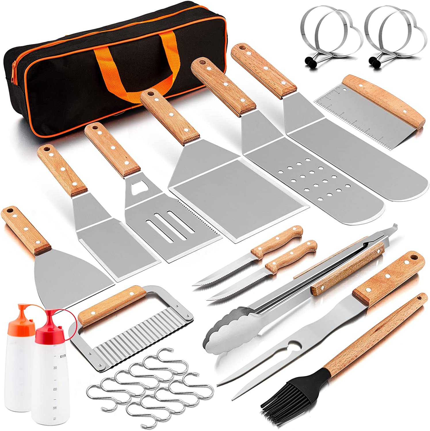 Griddle Accessories Set of 20, Stainless Steel Griddle Spatula Tools