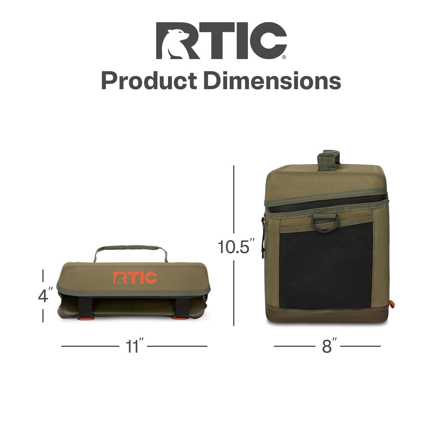 RTIC 15-Can, 16 Qt, Collapsible Soft Cooler with Bottle Opener, Olive