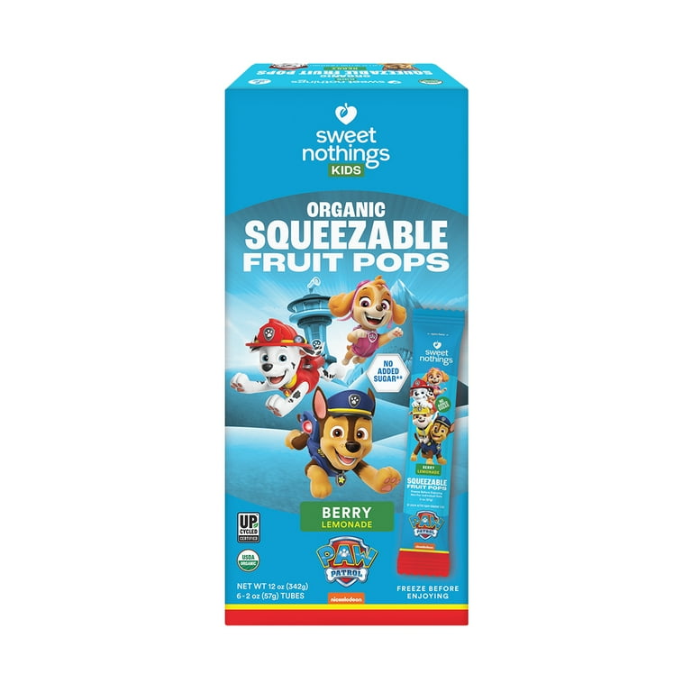 Sweet Nothings Paw Patrol Organic Frozen Squeezable Fruit Pops, Berry Lemonade, 2 oz, 6 count