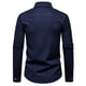 thumbnail image 5 of Blusa y camisa de manga larga con cuello vuelto para hombre, informal, a la moda, con estampado liso, botones, manga larga, cuello vuelto, blusa de poliéster para hombre, 5 of 8