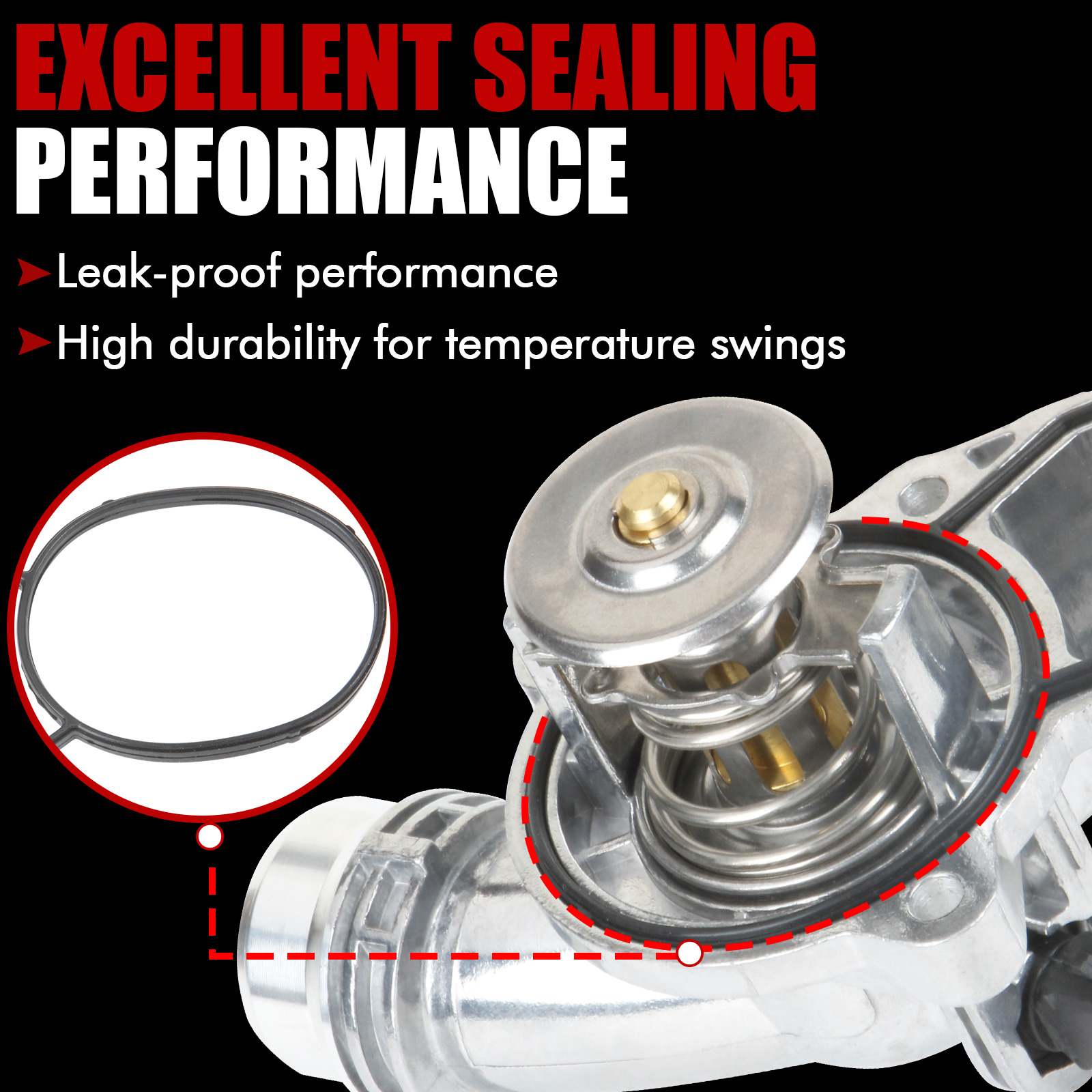 MITZONE Upgrade Aluminum Thermostat Assembly with Housing Compatible with BMW E46 E39 E60 E83 E53 E85 325i 330i 525i 530i X5 X3 Z3 Z4 Replace 11537509227