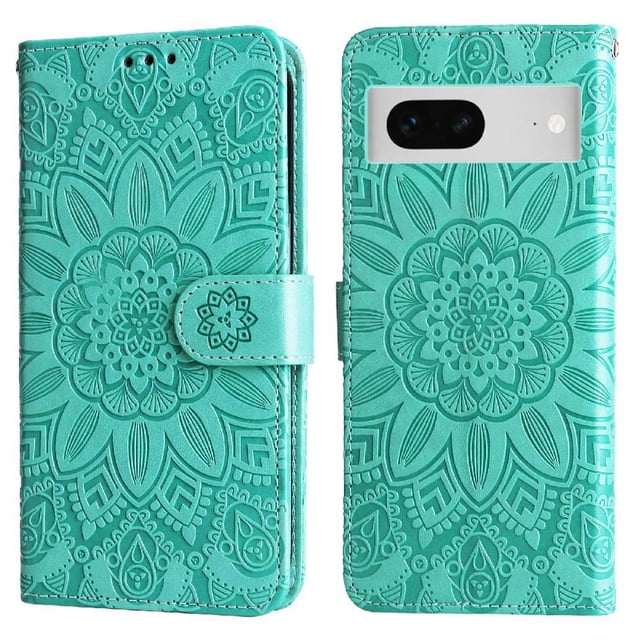 Funda tipo cartera GANGXUN para Google Pixel 7 , diseño girasol, cuero PU, soporte, cierre magnético, tarjetero