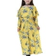 thumbnail image 5 of Odeerbi Muslim Long Dress Middle Big Girls 2025 Long Sleeve Round Neck Lace Print Dress, 5 of 6