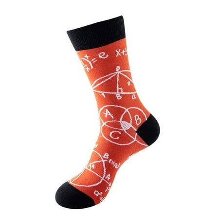 

Qiaocaity Women Mens Unisex Gifts Printed Casual Winter Warm Cotton Socks Knit Soft Long Socks Christmas Gifts Red One Size