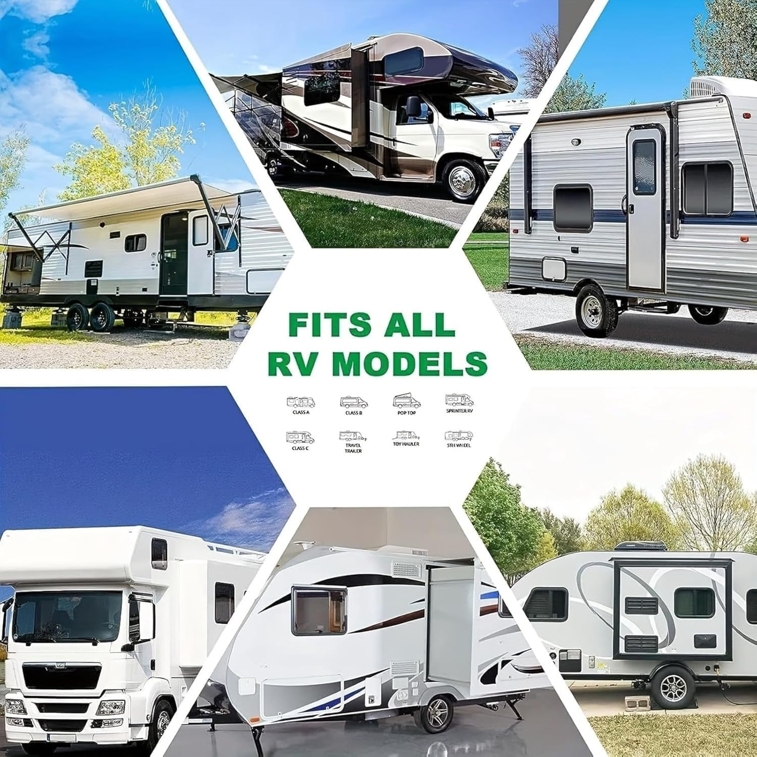 Heavy Duty RV Roof Cover, Waterproof & UV Resistant for RVs, for 16ft to 42ft RVs, Class A/B/C Motorhomes, Popup & Truck Campers, Travel Trailers