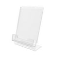 thumbnail image 2 of Fixturedisplays4x 6" Support de Signe Incliné Acrylique Clair avec Porte-Cartes de Visite 20045, 2 of 5