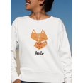thumbnail image 2 of Greeting Fox Sweatshirt Women -Image by Shutterstock, Female 5X-Large, 2 of 4