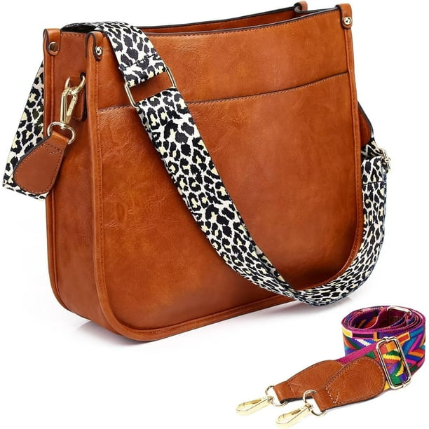 Queilt Vegan Leather Crossbody Bags for Women Crossbody Purse with Guitar Strap Zipped Pockets Handbag Shoulder Bag Walmart