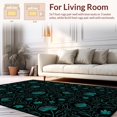 thumbnail image 2 of ODIKA 3'x5' Machine Washable Non-Slip Area Rug, Enchanted Forest with Abstract Animal Inspired Leaf High Traffic Rug, Black, 316971, 2 of 7