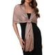 thumbnail image 1 of Chales y envolturas para mujeres Inspire Chic para vestidos de noche, brillante, chispeante y elegante con hebilla 74.8x17.7" (LxW) Oro Rosa (Plata), 1 of 6
