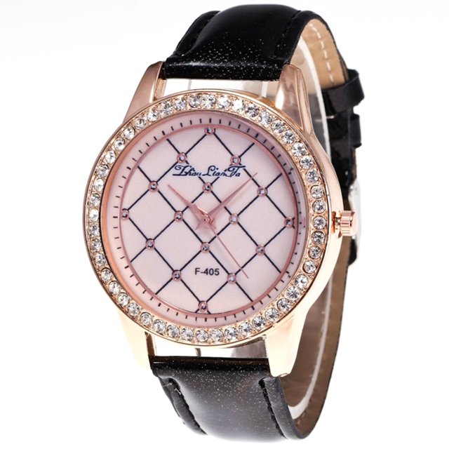 Reloj de pulsera de cuarzo Zhoulianfa con pantalla analógica esfera redonda color negro