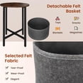 thumbnail image 4 of YYAo End Table, Side End Table,Round End Table 2-Tier Side Table with Removable Fabric Basket and Metal Frame-Rustic Brown, 4 of 7