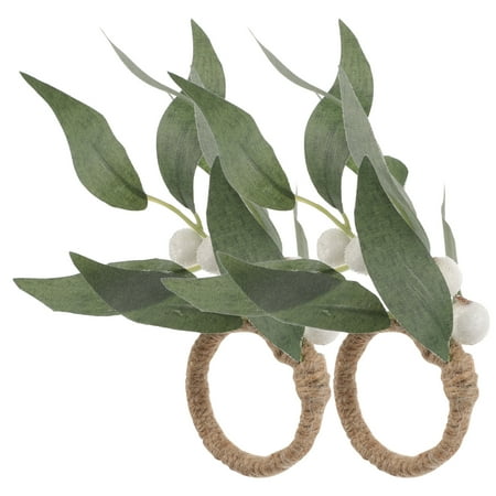 

2pcs Napkin Rings Green Leaf Napkin Rings Decor Leaf Farmhouse Napkin Ring