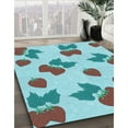 thumbnail image 2 of Ahgly Company Indoor Square Patterned Tron Blue Area Rugs, 6' Square, 2 of 6