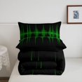 thumbnail image 5 of Homewish Green Aesthetic Lines Queen Comforter Set,Contemporary Art Comforter Sets Queen,Black Reversible,3pcs,1 Comforter and 2 Pillowcases, 5 of 7