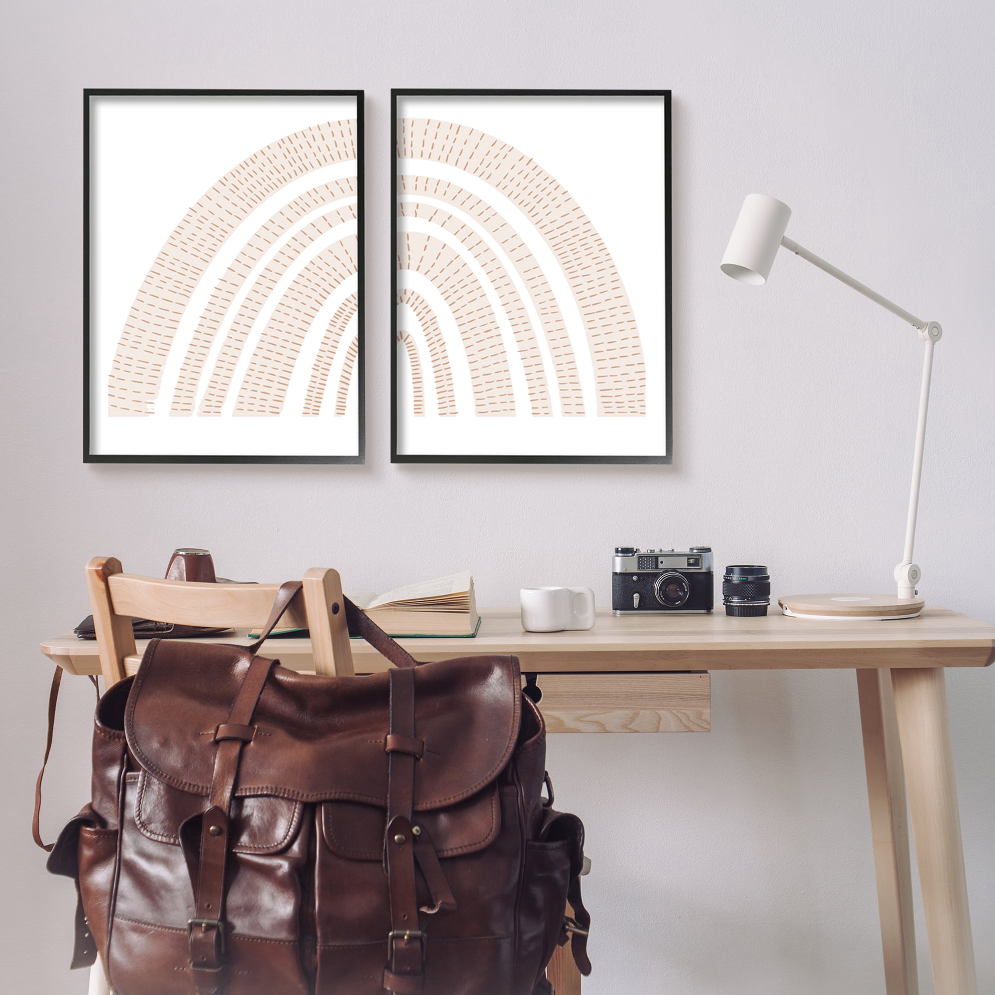 Stupell Industries Abstract Brown Earth Tone Rainbow Stripe Pattern Arches, 24 x 30, Design by Daphne Polselli