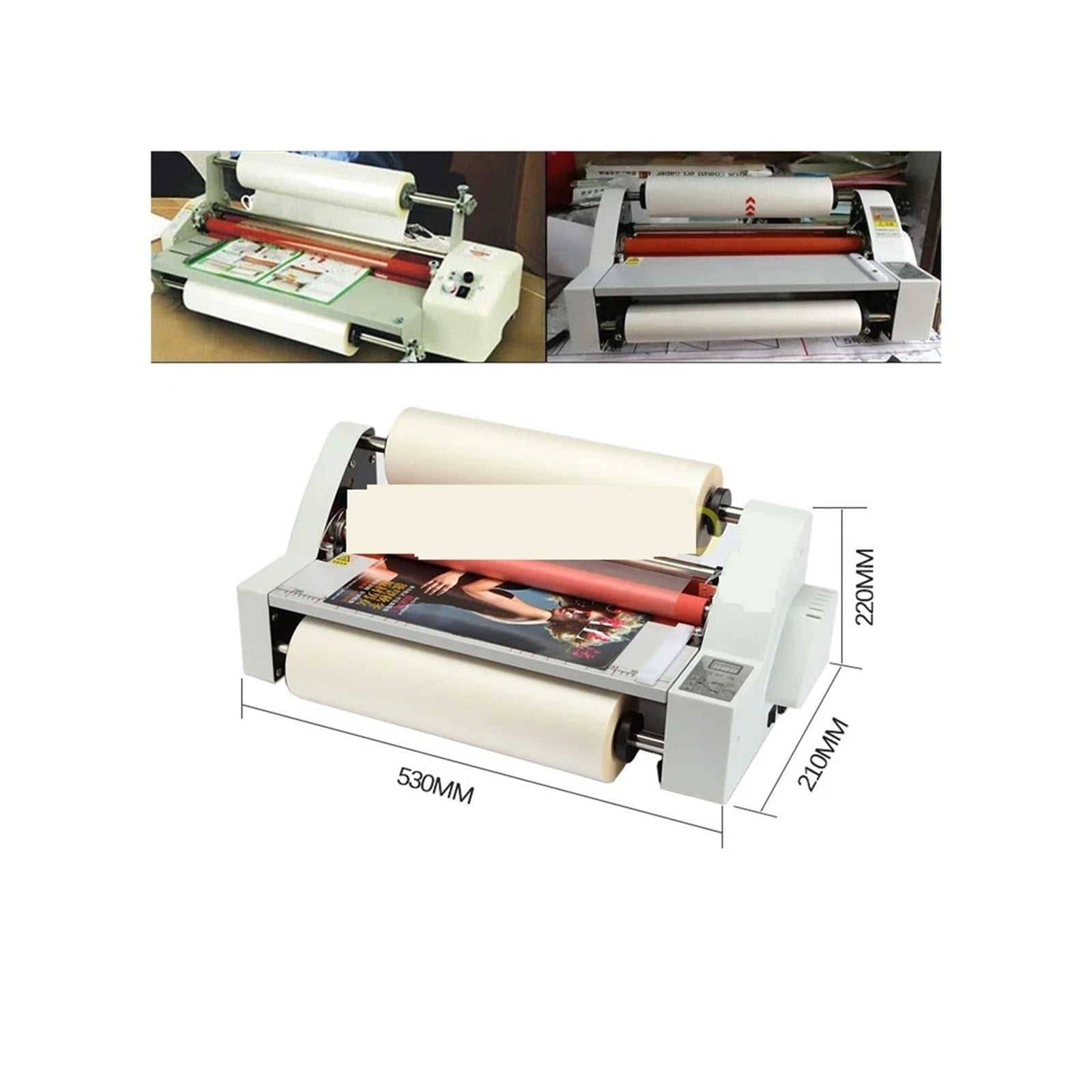 V350 Cold And Hot Laminator Four Rollers Hot Roll Laminating Machine Electronic Temperature Control Speed Adjustable