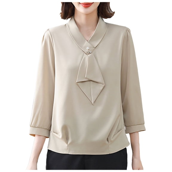 Beach Vacation Clothes for Women, Women'S Tops, Your Style with Trendy Women Shirts - Chiffon Quarter Sleeve T-Shirt for Modern Fashion - 2024 New - and Versatile Top for Everyday Wear