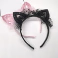 thumbnail image 5 of Cheers.US 3Pcs Kids Girls Children Cute Cat Ears Shape Gauze Sequins Headband Hairband Hair Hoop Accessories, 5 of 7