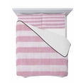 thumbnail image 7 of Quilts Twin-XL Size Bedding Set, Pink Striped Lightweight Quilted Comforter, Farmhouse Vintage Stripes Soft Reversible Bedspread Coverlet with Pillow Covers for All Season, 68" x 98", 7 of 7