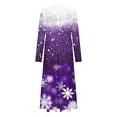 thumbnail image 4 of ClodeEU Christmas Graphic Maxi Dress for Women ,Crewneck A Line Long Sleeve Flowy Swing Dresses Purple,Womens Plus L, 4 of 4