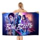 thumbnail image 1 of Blue Beetle Toalla de playa de secado rápido con diseño temático, regalo para mujeres y niñas, ideal para cumpleaños, fans, amantes de la música, uso en la playa o al aire libre, 78 × 160 cm, 1 of 6