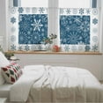 thumbnail image 5 of Winter Snowflakes Sheer Curtains 54 Inches Long, Christmas Navy Blue Xmas Vintage Holiday Light Filtering Window Curtains for Living Room, Rod Pocket Voile Sheer Curtain Drapes, 52"Wx54"L, 2 Panels, 5 of 9