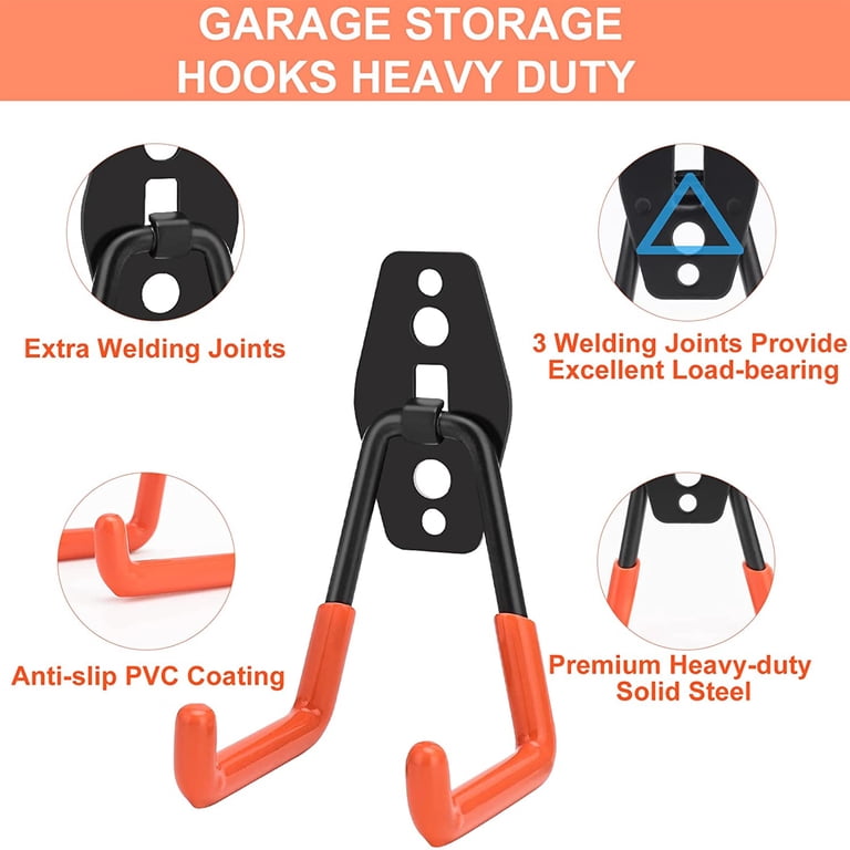 Stusgo 16 Pack Heavy Duty Garage Hooks, Orange Steel photo 2
