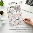 thumbnail image 4 of FMSHPON Pink Flowers RosesLeaves White Clipboard Hardboard Wood Nursing Clip Board and Pull for Standard A4 Letter 13x9 inches, 4 of 7