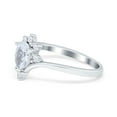 thumbnail image 3 of V Chevron Engagement Ring Simulated Cubic Zirconia 925 Sterling Silver Size 10, 3 of 5