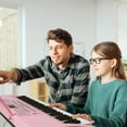 thumbnail image 5 of Ktaxon 61 Keys Keyboard Piano for Beginners, Z-Stand, Piano Bench, Pink, 5 of 9