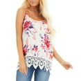 thumbnail image 4 of Pompotops T-Shirt à Manches Courtes en Dentelle à Imprimé Camisole Col Rond pour Femme, 4 of 9