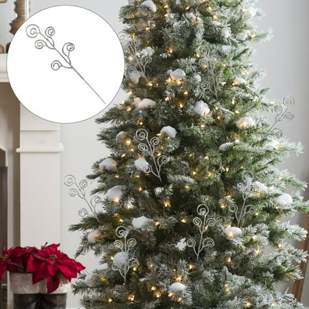 

Christmas Decor Glitter Christmas Berry Stems Artificial Christmas Curly Candy Picks Ornaments Decorative Glitter Sticks Branches For Xmas Tree Wreath Crafts Vase Filler Home