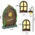 thumbnail image 3 of Ventana y puerta de la casa de hadas del gnomo en miniatura para los árboles, brillan en la oscuridad Yarda Arte Escultura de jardín Adorno de césped Decoración Mini jardín de hadas al aire libre D esquí esquí Gafas de esquí, 3 of 5