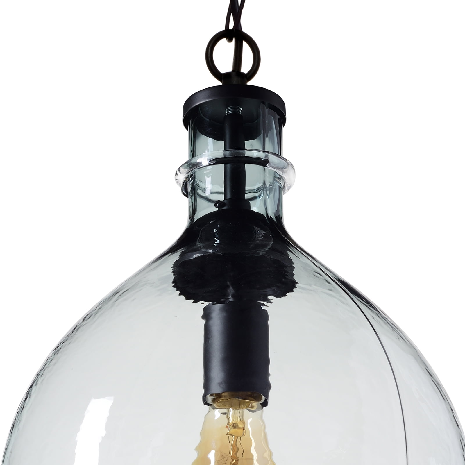 casamotion wavy hammered hand blown glass pendant light