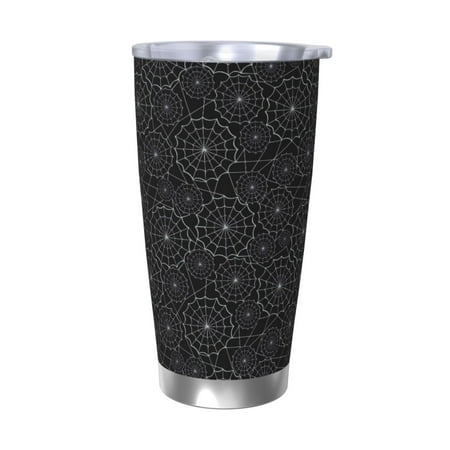 

Ocsxa Spider Web Black Pattern 20oz Travel Coffee Mug with Flip Lid Stainless Steel Insulated Insulated Coffee Mug Thermal Cup with Splash Proof Sliding Lid-Without Straw